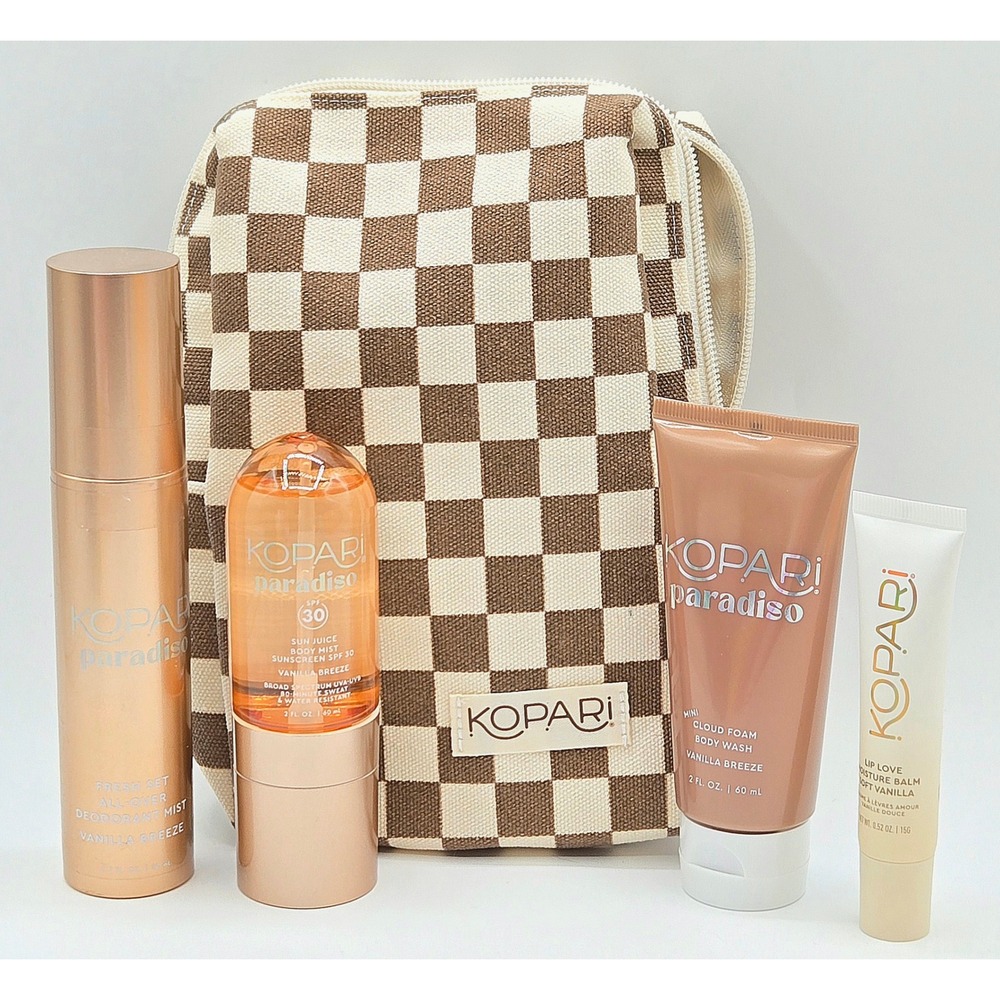 Kopari Paradiso Vanilla Breeze Body Care Travel Set pc Pouch New